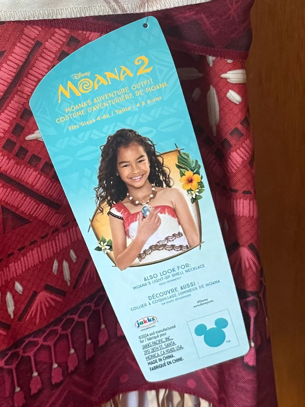 Disney Moana 2 Girls Red and White Adventure Costume